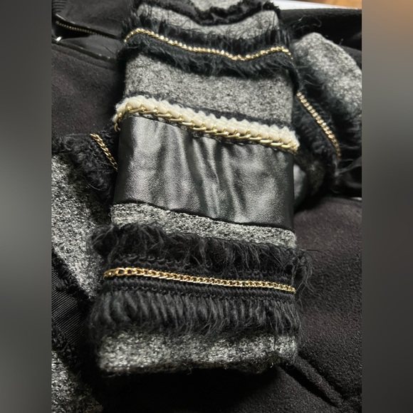Endless Rose jacket M/L zipper pockets black gold grey coat Anthropologie M L - Picture 12 of 13